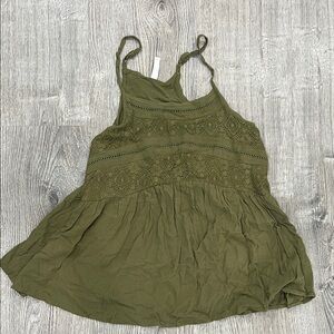 Xhilaration Olive Green Crochet Halter Camisole